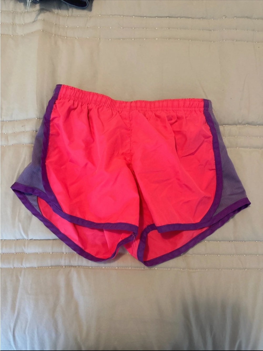 Women’s Pink Running Shorts with Purple Trim